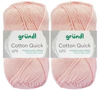 2x50 Gramm Gründl Cotton Quick Häkelgarn aus 100% Baumwolle 133 Hellrosa