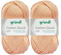 2x50 Gramm Gründl Cotton Quick Häkelgarn aus 100% Baumwolle 134 Apricot
