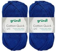2x50 Gramm Gründl Cotton Quick Häkelgarn aus 100% Baumwolle 135 Marineblau