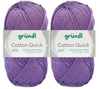 2x50 Gramm Gründl Cotton Quick Häkelgarn aus 100% Baumwolle 142 Lavendel