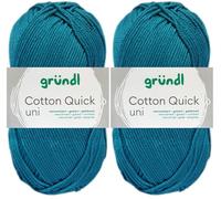2x50 Gramm Gründl Cotton Quick Häkelgarn aus 100% Baumwolle 143 Petrol