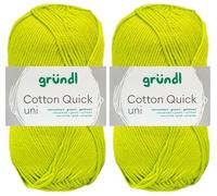 2x50 Gramm Gründl Cotton Quick Häkelgarn aus 100% Baumwolle 144 Hellgrün