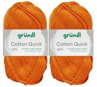 2x50 Gramm Gründl Cotton Quick Häkelgarn aus 100% Baumwolle 146 Mandarine