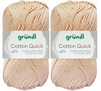 2x50 Gramm Gründl Cotton Quick Häkelgarn aus 100% Baumwolle 149 Nude