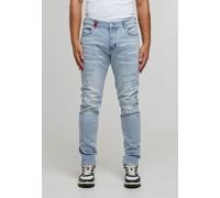 Bequeme Jeans 2Y PREMIUM "2Y Premium 2Y LEONARDO RIPPED SLIM FIT JEANS", Herren, Gr. 34, Normalgrößen, iceblau, 98% Baumwolle, 2% Elasthan, unifarben, Jeans (67350417-34) iceblau
