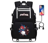 (3) 18 Zoll Super Hero Spider Man USB-Laptop-Rucksack - Jugend-Studentenrucksack für Männer und Frauen