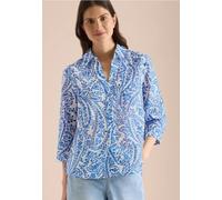 Hemdbluse CECIL, Damen, Gr. L (42), light alabaster weiß, Web, 100% Baumwolle, gemustert, klassisch lang, V-Ausschnitt, Manschette, Blusen Hemdbluse, mit 3/4 Ärmeln (36976862-L) light alabaster weiß
