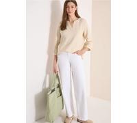 Klassische Bluse CECIL, Damen, Gr. L (42), pearl beige, Web, 100% Baumwolle, unifarben, klassisch normal, Rundhals, Bündchen, Blusen Bluse, mit 3/4 Ärmeln (14910539-L) pearl beige