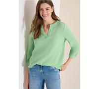 Klassische Bluse CECIL, Damen, Gr. XL (44), juicy lime, Web, 100% Baumwolle, unifarben, klassisch normal, Rundhals, Bündchen, Blusen Bluse, mit 3/4 Ärmeln (98755216-XL) juicy lime