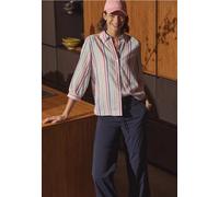Hemdbluse CECIL, Damen, Gr. XL (44), beetroot pink, Stoff, 65% Polyester, 35% Viskose, gestreift, klassisch normal, V-Ausschnitt, Bündchen, Blusen Hemdbluse, im Seersucker-Style mit Streifen (32841926