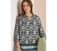 Shirtbluse CECIL, Damen, Gr. XXL (46), bunt (khaki), Stoff, 100% Viskose, gemustert, klassisch normal, Rundhals, elastischer Bund, Blusen, aus softer Viskose (57063907-XXL) khaki