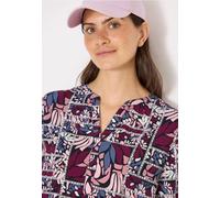 Klassische Bluse CECIL, Damen, Gr. XL (44), deep plum, Stoff, 100% Viskose, gemustert, klassisch normal, Rundhals, elastischer Bund, Blusen Bluse, mit 3/4 Ärmeln (25536141-XL) deep plum