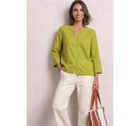 Shirtbluse STREET ONE, Damen, Gr. 40, apple lime, Stoff, 100% Viskose, unifarben, klassisch normal, Rundhals, Bündchen, Blusen, mit 3/4 Ärmeln (58919668-40) apple lime