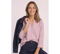 Shirtbluse STREET ONE, Damen, Gr. 46, quiet rose, Stoff, 100% Viskose, unifarben, klassisch normal, Rundhals, Bündchen, Blusen, mit 3/4 Ärmeln (10158808-46) quiet rose