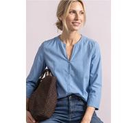 3/4-Arm Bluse mit Split Neck