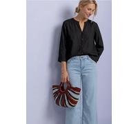 3/4-Arm Bluse mit Split Neck
