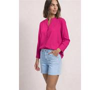 Shirtbluse STREET ONE, Damen, Gr. 34, magenta dream, Stoff, 100% Viskose, unifarben, klassisch normal, Rundhals, Bündchen, Blusen, mit 3/4 Ärmeln (68381615-34) magenta dream