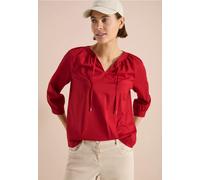 3/4-Arm Bluse mit Split Neck in Unifarbe