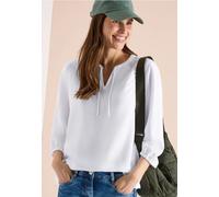Langarmbluse CECIL, Damen, Gr. XXL (46), weiß, Stoff, 100% Viskose, unifarben, klassisch normal, Rundhals, elastischer Bund, Blusen, aus softer Viskose (92113125-XXL) weiß