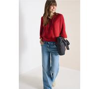 3/4-Arm Bluse mit Split Neck und Bändern