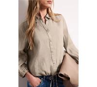 Hemdbluse STREET ONE, Damen, Gr. 36, timeless beige, Web, 100% Leinen, unifarben, normal normal, V-Ausschnitt, elastischer Bund, Blusen Hemdbluse, aus Leinen (59104062-36) timeless beige