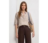 Hemdbluse STREET ONE STUDIO, Damen, Gr. 34, clay sand, Stoff, 84% Modal, 16% Polyester, unifarben, normal normal, V-Ausschnitt, Manschette, Blusen Hemdbluse, mit 3/4 Ärmeln (26209918-34) clay sand