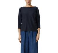 3/4 Arm-Pullover COMMA, Damen, Gr. 34, navy, Strick, Obermaterial: 62% Lyocell, 32% Baumwolle, 6% Polyester, Glitzermuster, bequem hüftbedeckend, Rundhals, Pullover, mit Glitzer-Details (81202862-34) 