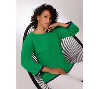3/4 Arm-Pullover CREATION L PREMIUM "Lyocell-Baumwoll-Pullover", Damen, Gr. 48, grasgrün, 70% Lyocell, 30% Baumwolle, unifarben, Pullover (47919714-48) grasgrün