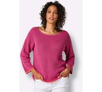 3/4 Arm-Pullover CREATION L PREMIUM "Lyocell-Baumwoll-Pullover", Damen, Gr. 50, fuchsia, 70% Lyocell, 30% Baumwolle, unifarben, Pullover (95148614-50) fuchsia