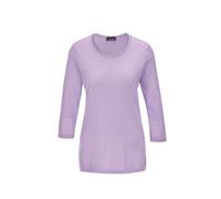 3/4 Arm-Pullover GOLDNER "Kurzgröße Gepflegter Ajour-Pullover mit femininen Durchbrüchen", Damen, Gr. 21, lila (flieder), Obermaterial: 100% Polyacryl PAN., normal, Rundhals, Sonstiges, Pullover, Ohne