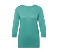 3/4 Arm-Pullover GOLDNER "Strickpullover mit Ajourmuster", Damen, Gr. 50, grün (eukalyptus), Obermaterial: 50% Baumwolle CO. 50% Polyacryl PAN., normal, Rundhals, Sonstiges, Pullover, Ohne (77994845-5