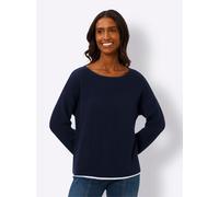 3/4 Arm-Pullover HEINE &quot;Pullover&quot;, Damen, Gr. 36, blau (marine), 100% Baumwolle, unifarben, Pullover (39777043-36) marine
