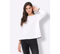 3/4 Arm-Pullover HEINE "Pullover", Damen, Gr. 42, weiß, 100% Baumwolle, unifarben, Pullover (97582610-42) weiß