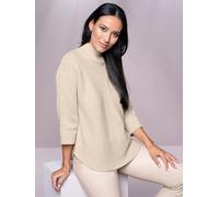3/4 Arm-Pullover HEINE "Pullover", Damen, Gr. 46, beige (beige, meliert), 50% Baumwolle, 50% Polyacryl, unifarben, Pullover (45163145-46) beige, meliert