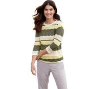 3/4-Arm-Pullover khaki-zitrone-gemustert 42 Polyacryl