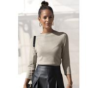 LASCANA 3/4 Arm-Pullover Damen beige-meliert Gr.44/46