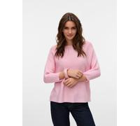 3/4 Arm-Pullover VERO MODA "VMNORA 3/4 BOATNECK BLOUSE NOOS", Damen, Gr. S, rosa (pink, a, boo), Rippstrick, Obermaterial: 63% Polyester, 34% Viskose, 3% Wolle, unifarben, normal, U-Boot-Ausschnitt, F