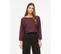 3/4 Arm-Pullover VILA "VIMALU BOATNECK 3/4 SLEEVE KNIT TOP-NOOS", Damen, Gr. M, lila (port royale detail:melange), Strick, Obermaterial: 50% Polyester, 30% Viskose, 20% Nylon, meliert, loose fit norma
