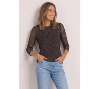Damen 3/4-Arm Shirt aus Mesh mit Print