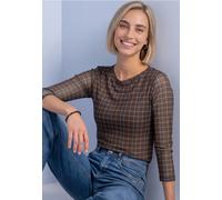 Damen 3/4-Arm Shirt aus Mesh mit Print