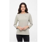 3/4-Arm-Shirt BENCH. "ROMILEY", Damen, Gr. 44, sanftes weiß, Jersey, Obermaterial: 100% Baumwolle, unifarben, hüftlang, Rundhals, Shirts 3/4-Arm-Shirt, tailliertes Basic mit 3/4 Arm und Logoprint im M