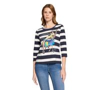 so cosy - Gestreiftes Shirt mit 3/4-Arm und Frontprint blau/weiß - Gr. - 40