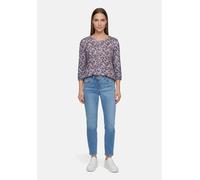 3/4-Arm-Shirt BETTY BARCLAY "Damen mit Gummizug", Damen, Gr. 38, blau, braun, Jersey, Obermaterial: 95% Viskose, 5% Elasthan, figurumspielend normal, Rundhals, Shirts 3/4-Arm-Shirt (85745050-38) blau,