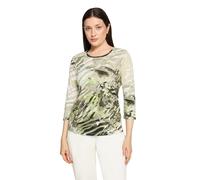 3/4-Arm-Shirt BETTY BARCLAY "Damen mit Print", Damen, Gr. 36, khaki, cream, Jersey, Obermaterial: 50% Baumwolle, 50% Modal, figurumspielend normal, Rundhals, Shirts 3/4-Arm-Shirt (86127662-36) khaki,