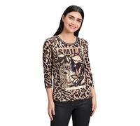 3/4-Arm-Shirt BETTY BARCLAY "Damen mit Print", Damen, Gr. 40, schwarz (schwarz, beige), Jersey, Obermaterial: 95% Viskose, 5% Elasthan, tailliert normal, Rundhals, Shirts 3/4-Arm-Shirt (58794266-40) s