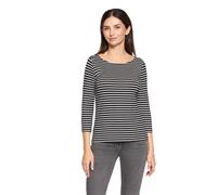 3/4-Arm-Shirt BETTY BARCLAY "Damen mit Ringel", Damen, Gr. 40, schwarz-weiß (schwarz, weiß), Jersey, Obermaterial: 95% Viskose, 5% Elasthan, Basic, tailliert normal, U-Boot-Ausschnitt, Shirts 3/4-Arm-