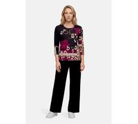 3/4-Arm-Shirt BETTY BARCLAY "Damen mit Rundhalsausschnitt", Damen, Gr. 38, bunt (schwarz, dunkelrot), Jersey, Obermaterial: 95% Viskose, 5% Elasthan, tailliert normal, Rundhals, Shirts 3/4-Arm-Shirt (