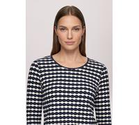 Betty Barclay Basic Shirt – Rundhalsausschnitt – Dunkelblau/Weiß – 3/4-Arm – Größe 42