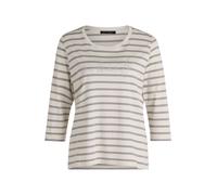 Gestreiftes T-Shirt mit Glitzer Beige/Grau 46