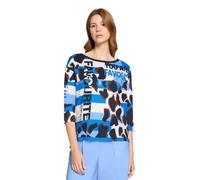 Printshirt mit Seitenschlitzen Dunkelblau/Blau 48